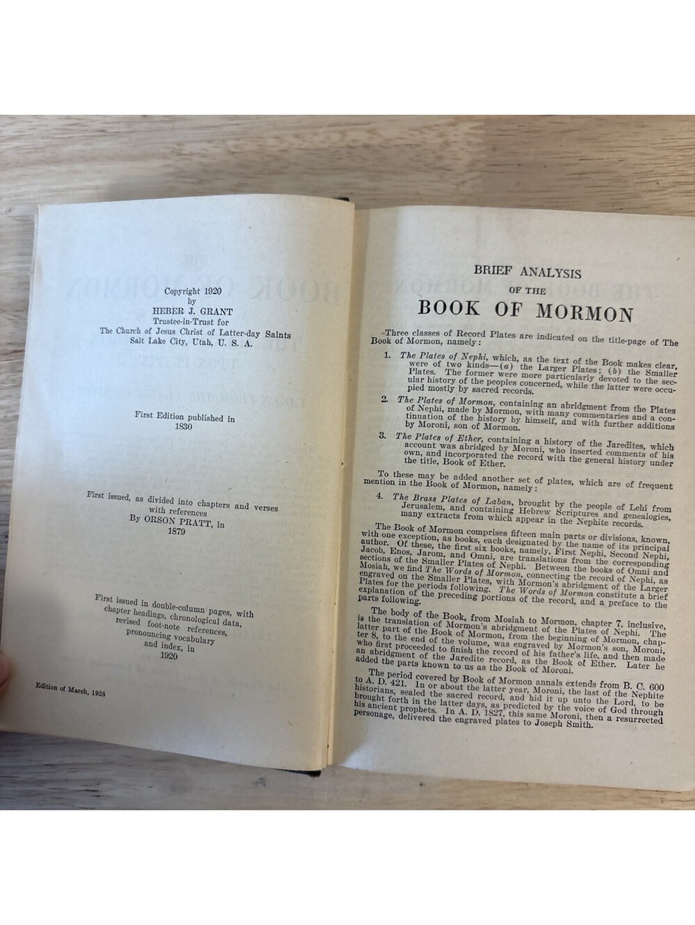 RARE 1928 Book of Mormon Hard Cover March Edition Latter Day Saints